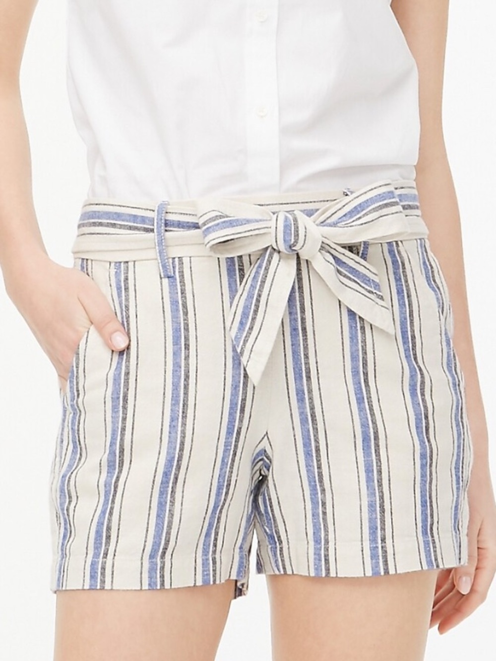 J. Crew Womens Cream Linen/Cotton Shorts | size 4